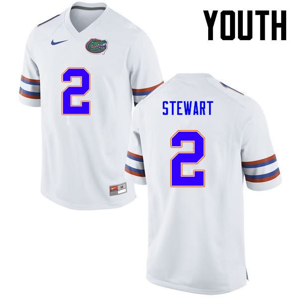 Youth NCAA Florida Gators Brad Stewart #2 Stitched Authentic Nike White College Football Jersey HGM1265EB